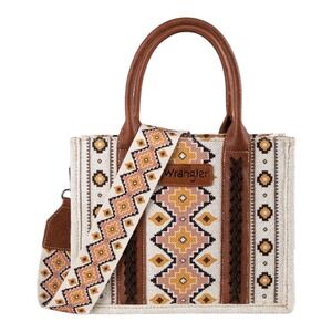 Wrangler Aztec Pattern Tote Bag Western Style Satchel Purse with Strap Crossbody
